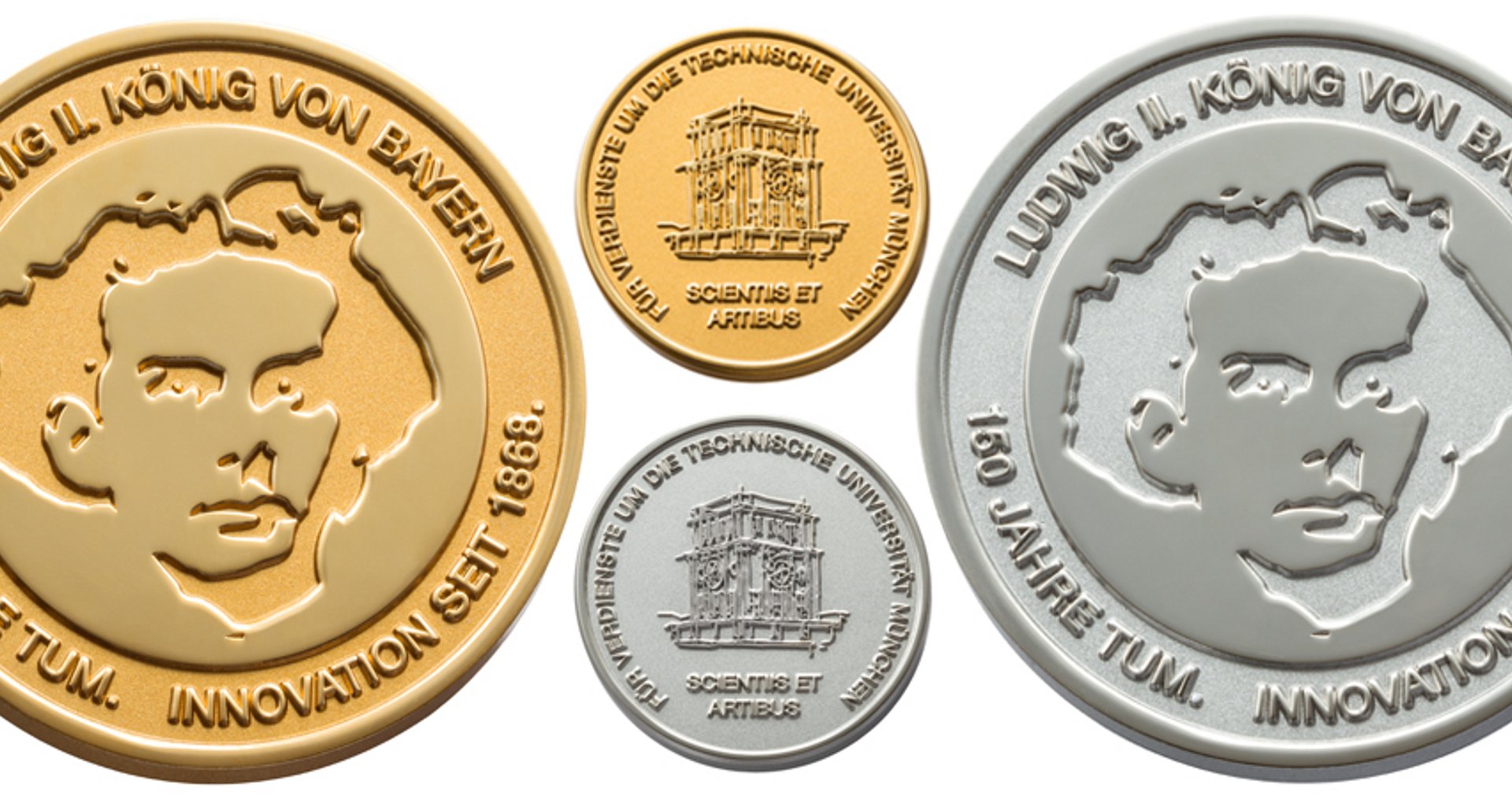 Photo of a Ludwig medal in gold and silver