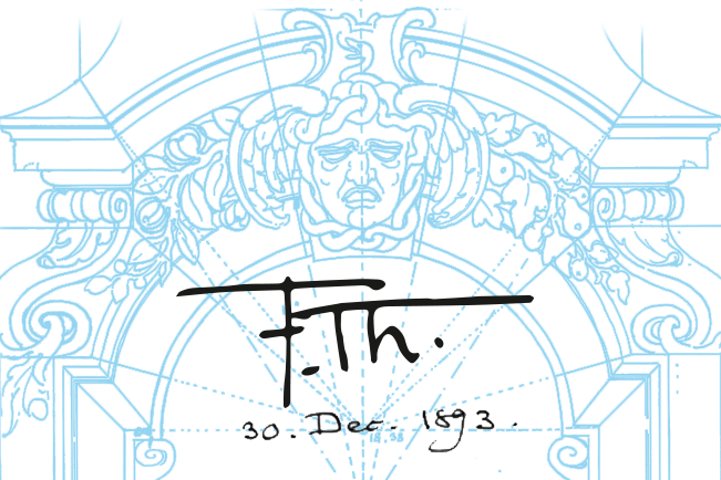 Skizze mit Handschrift von Friedrich von Thiersch (1893)