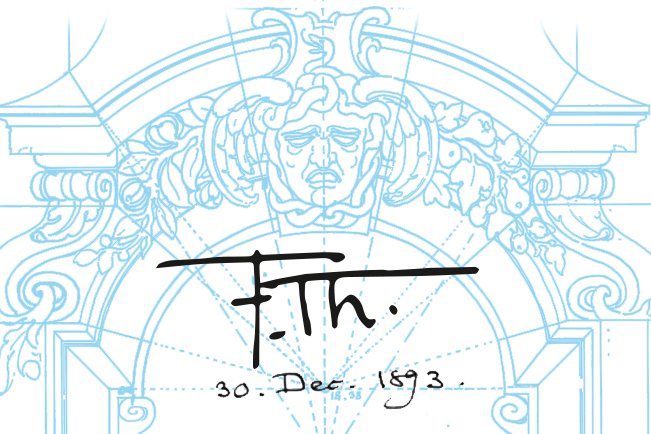 Sketch with Friedrich von Thiersch's handwriting (1893)