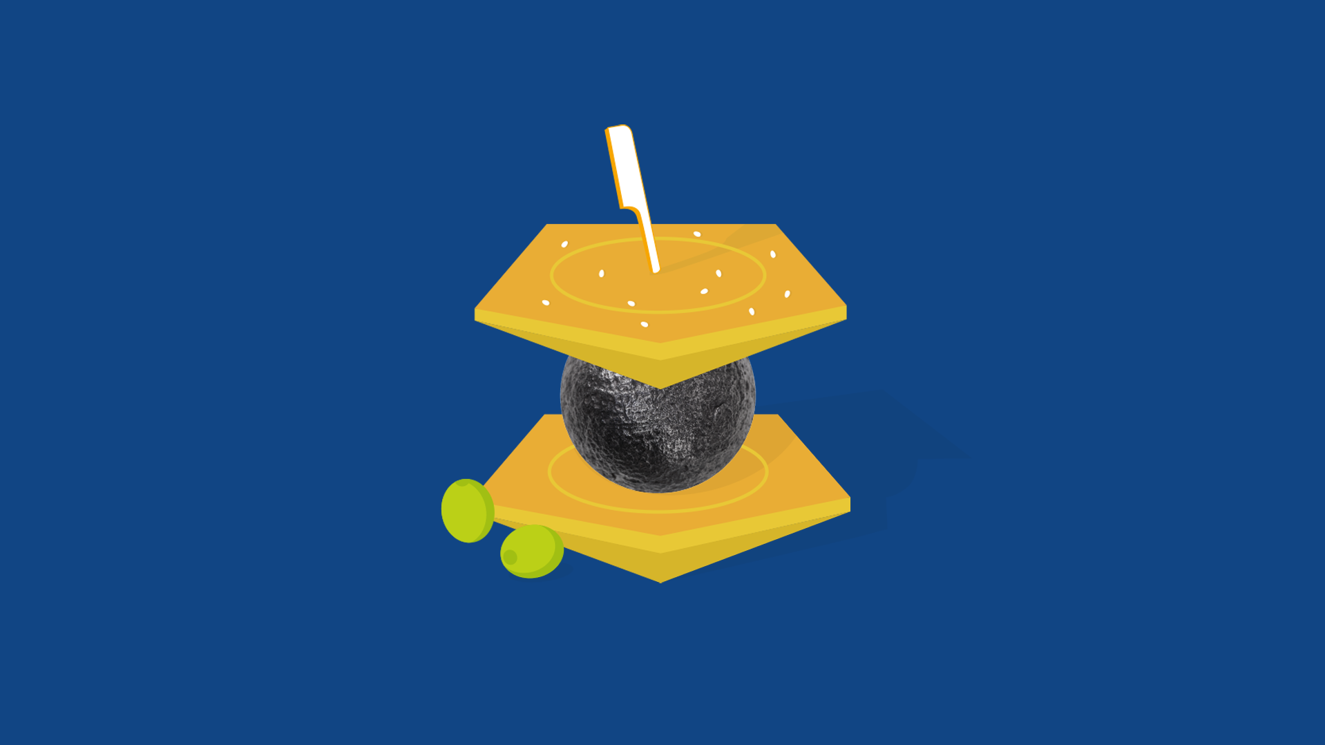 Graphic representation of ferrocene as a molecular sandwich