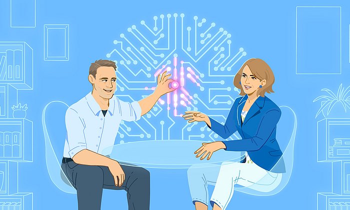 Illustration von Sune Lehmann Jørgensen (links) und Enkelejda Kasneci.