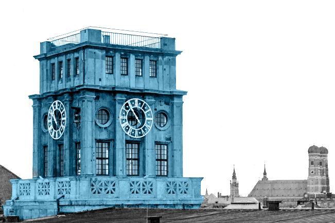 Thiersch-Turm mit Frauenkirche im Hintergrund