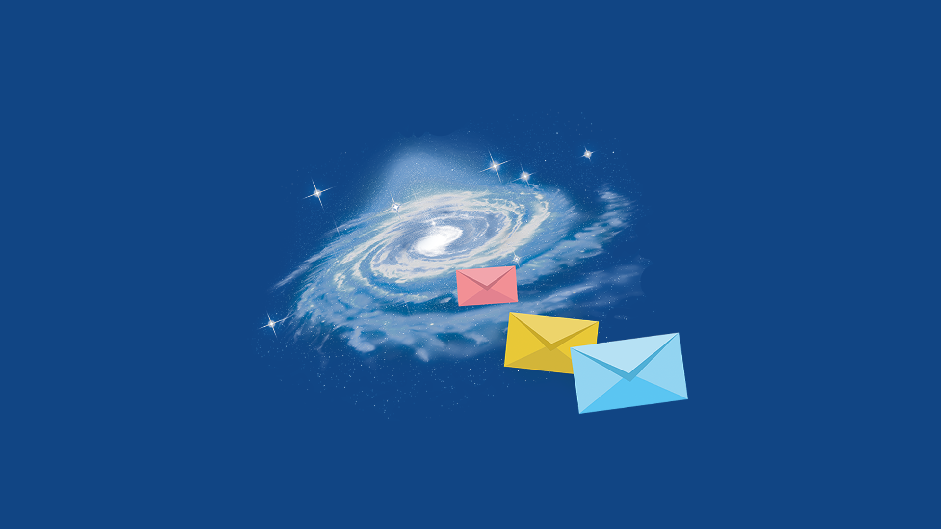 A galaxy and letters