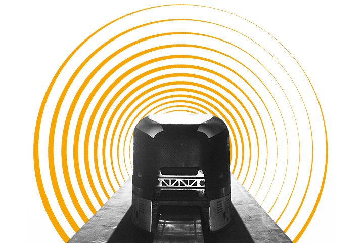 WARR Hyperloop 2 pod on a rail, shown as a graphic representation