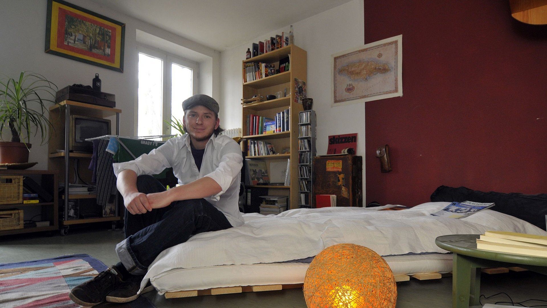 Student im Studentenwohnheim am Biederstein, 2008.