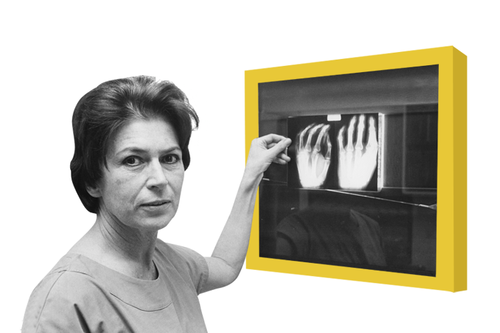 Ursula Schmidt-Tintemann bei der Auswertung von Radiogrammen