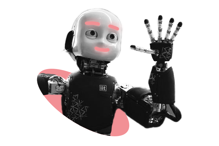 Roboter iCub winkt