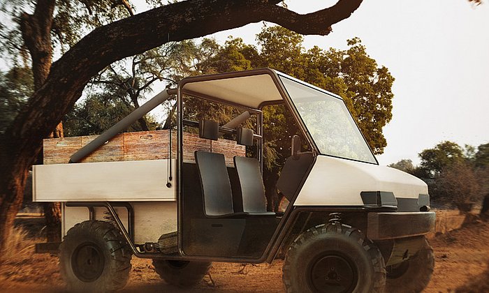 Computergrafik des Elektroautos „aCar“ (Bild: TUM)