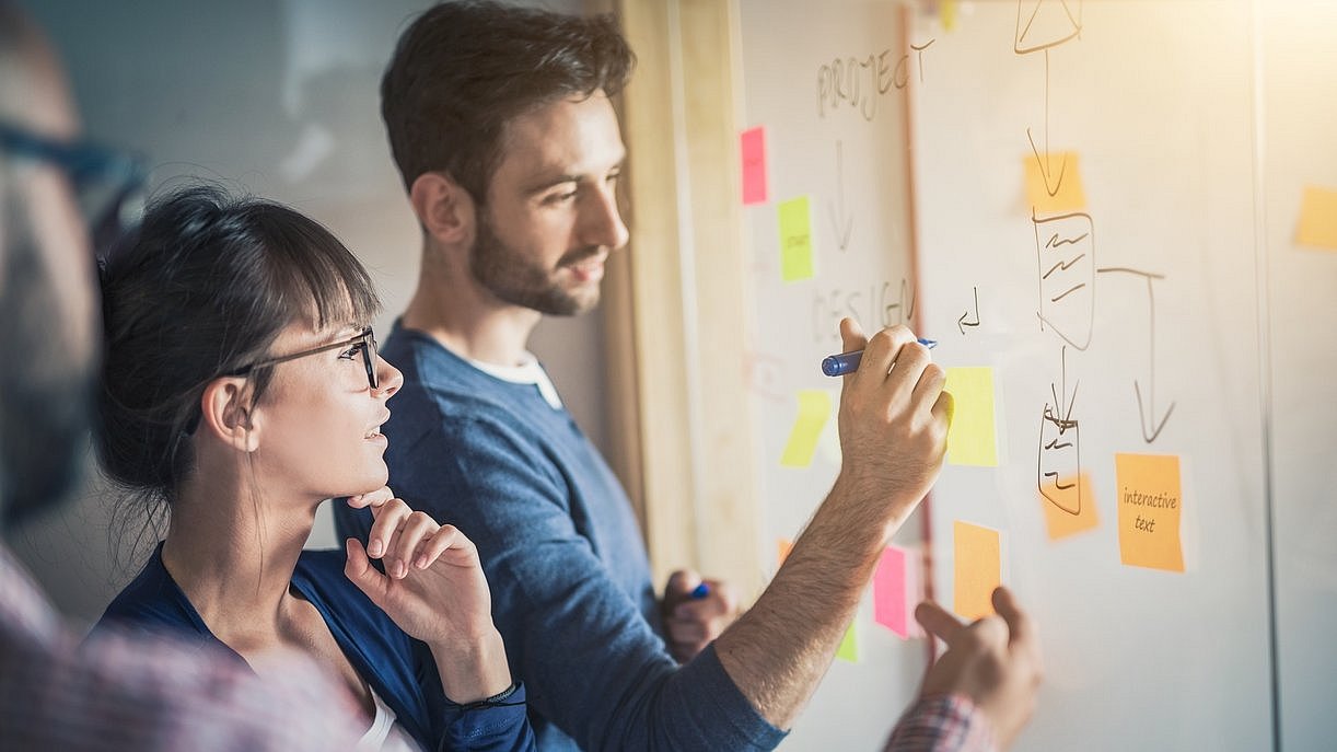 Start-up team planning a project