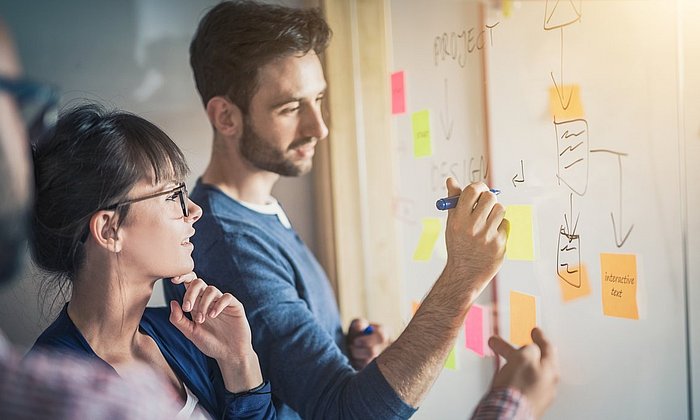 Start-up team planning a project