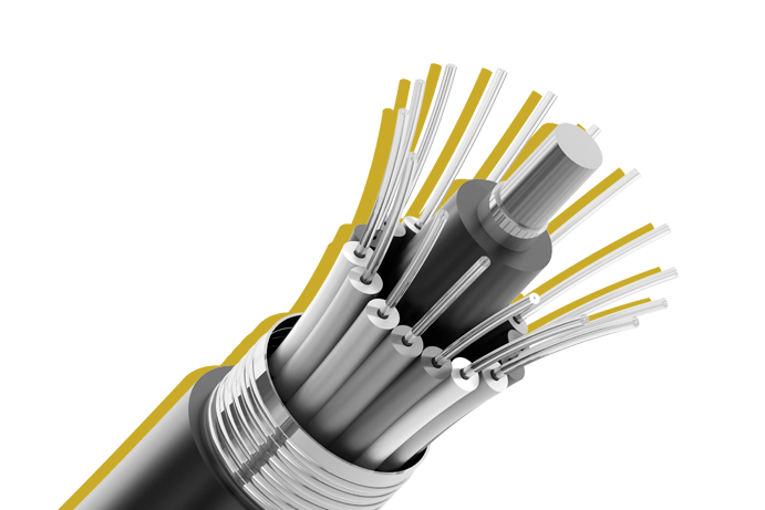 Glasfaserkabel als grafische Darstellung