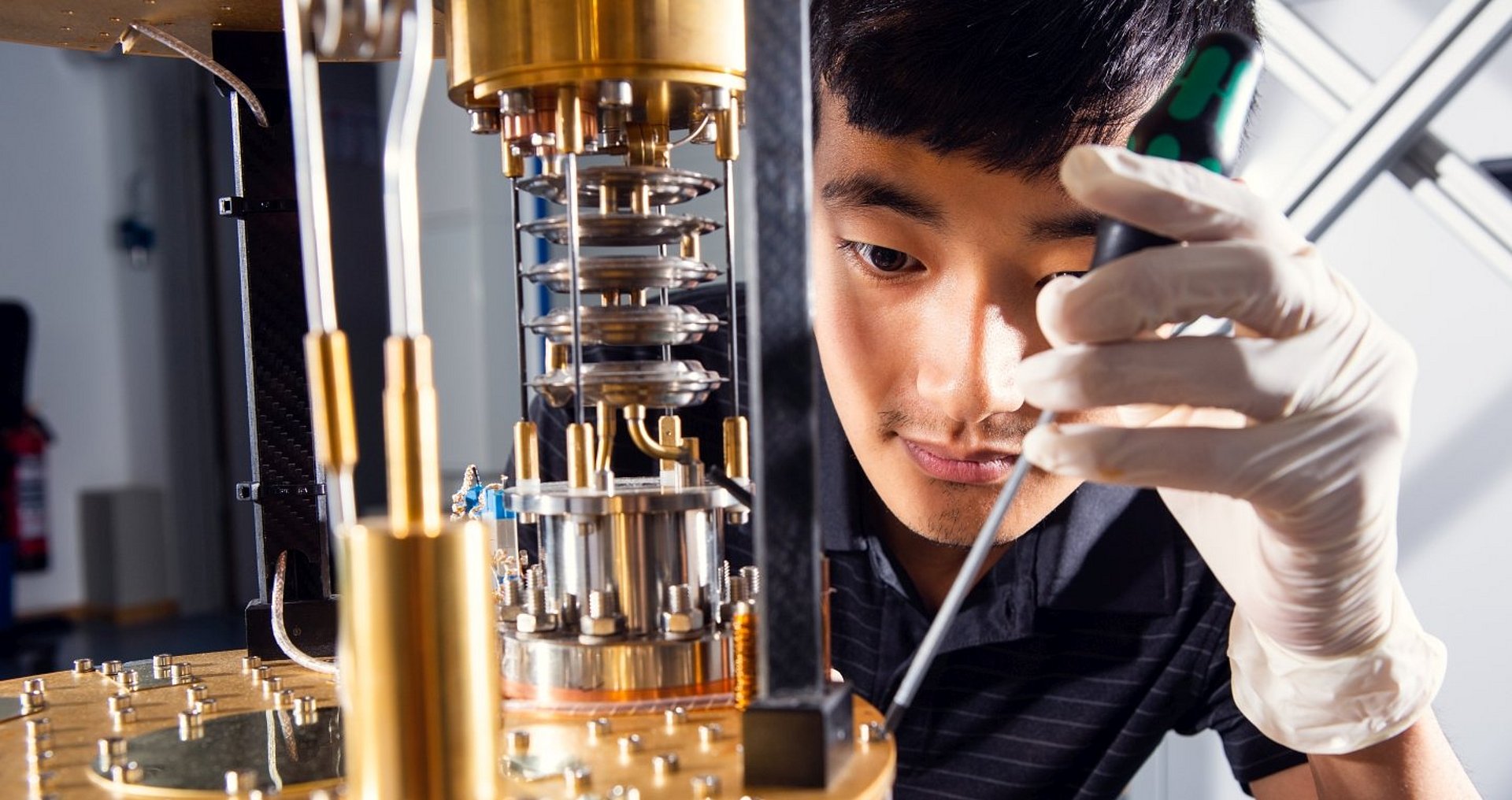 A scientist is working on a Quantum Computer.