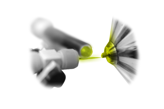 Part of a mass spectrometer shown as a graphic representation