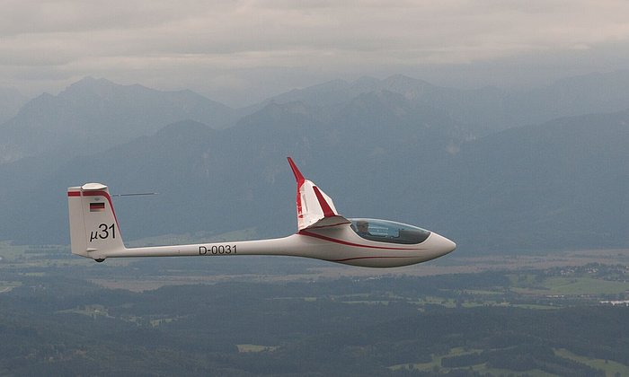 Die Mü 31 bei ihrem Erstflug in Königsdorf.