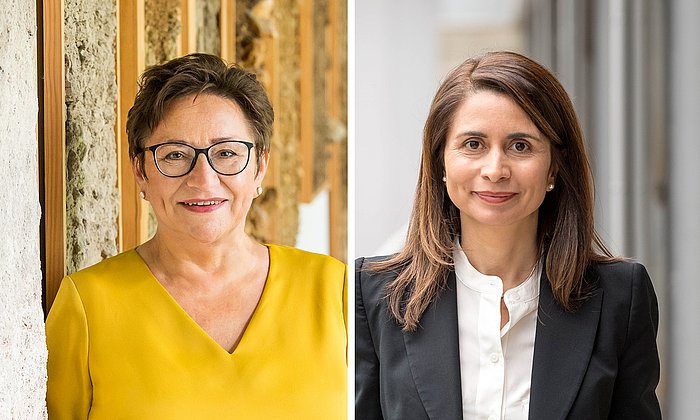 Die Bodenwissenschaftlerin Ingrid Kögel-Knabner (links) und die Politikwissenschaftlerin Eugénia da Conceição-Heldt (rechts).