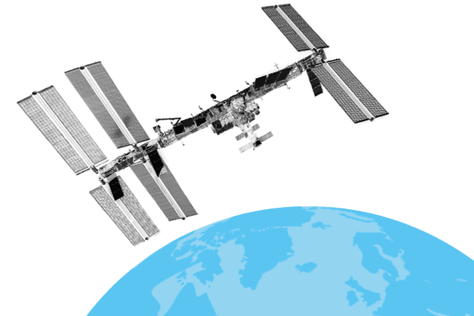 Grafische Darstellung der internationalen Raumstation ISS