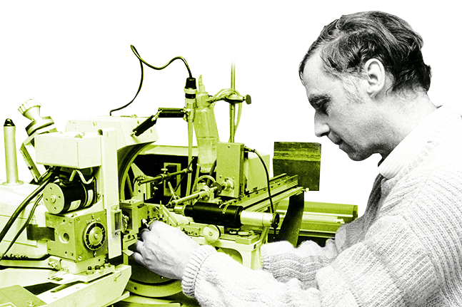 Prof. Huber in den 80ern am Röntgendiffraktometer