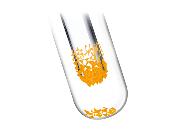 Sublimated ferrocene on a cold finger