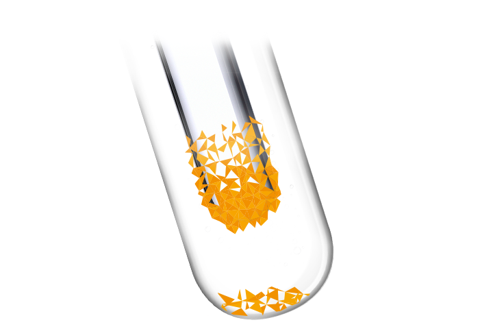 Sublimiertes Ferrocen an einem Kühlfinger