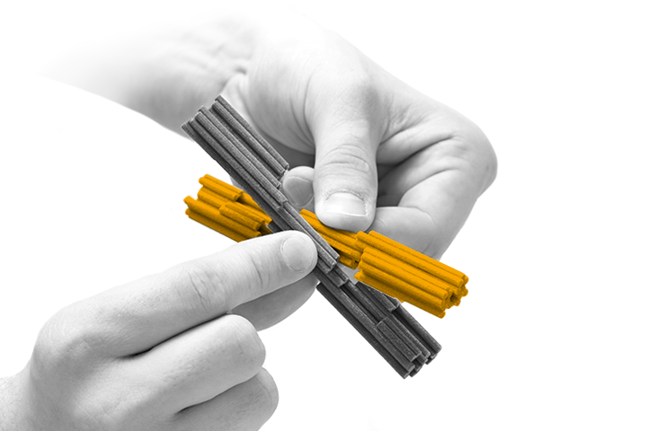 Gegengleiche DNA-Bausteine im Modell