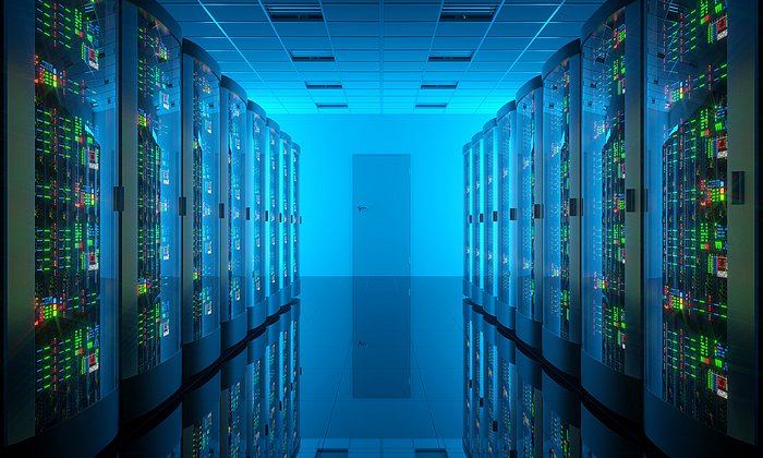 Ein Serverraum mit blinkenden Lichtern.(Bild: Oleksandr Delyk - Fotolia)