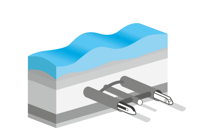 Vereinfachte schematische Darstellung des Eurotunnels