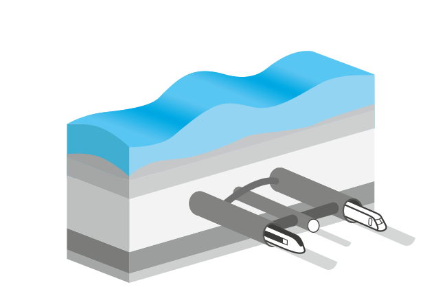 Simplified diagram of the Channel Tunnel