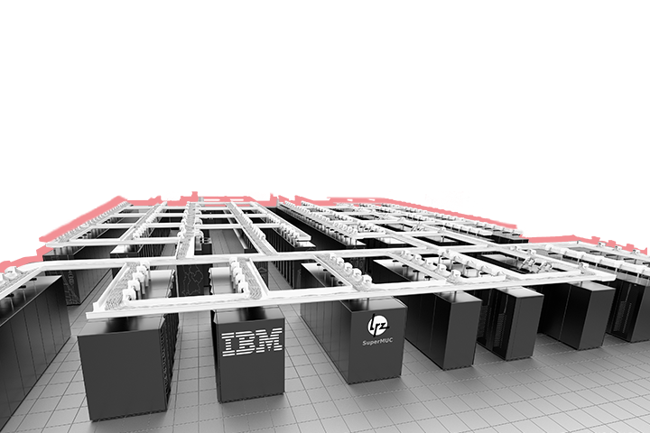 Rendering des SuperMUC am LRZ