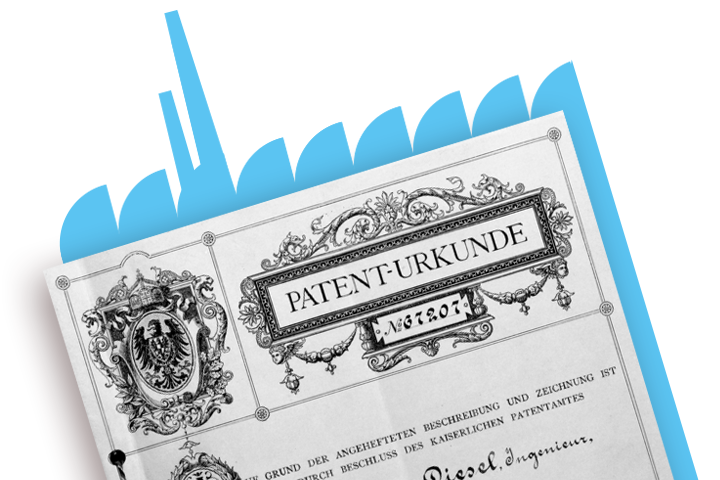 Patenturkunde von Rudolf Diesel