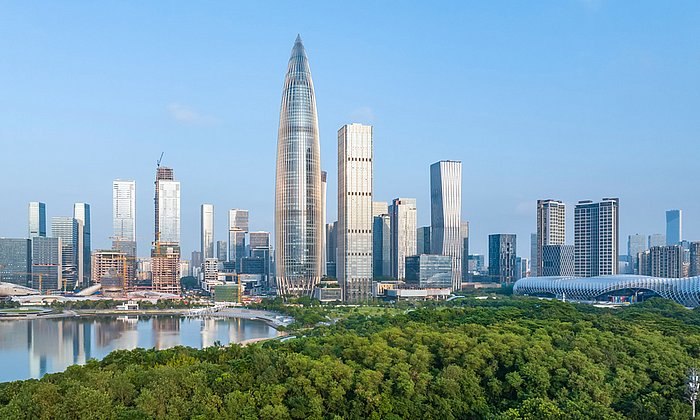 Skyline der Stadt Shenzhen im Süden Chinas