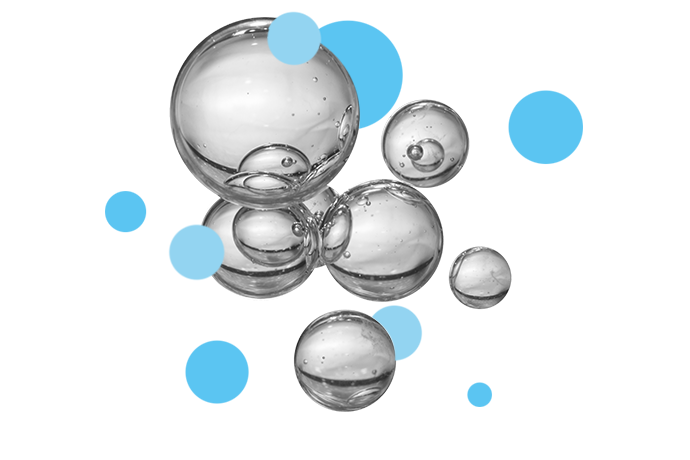 Gray and light blue air bubbles