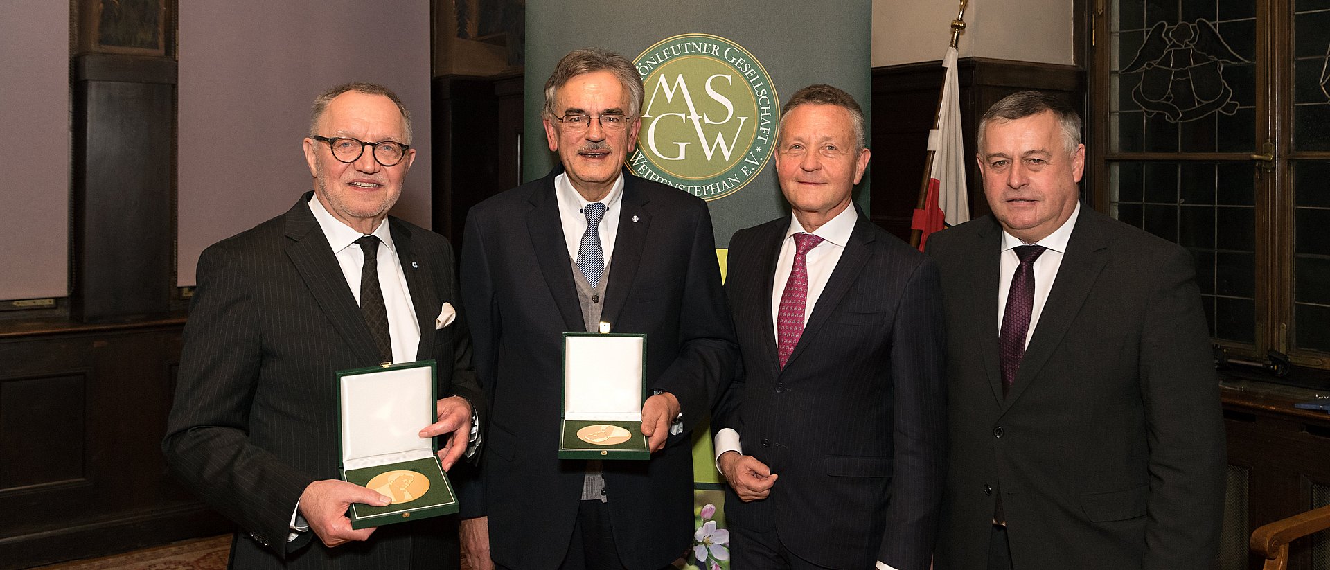 Die Träger der Max Schönleutner Medaille 2019 mit ihren Laudatoren.