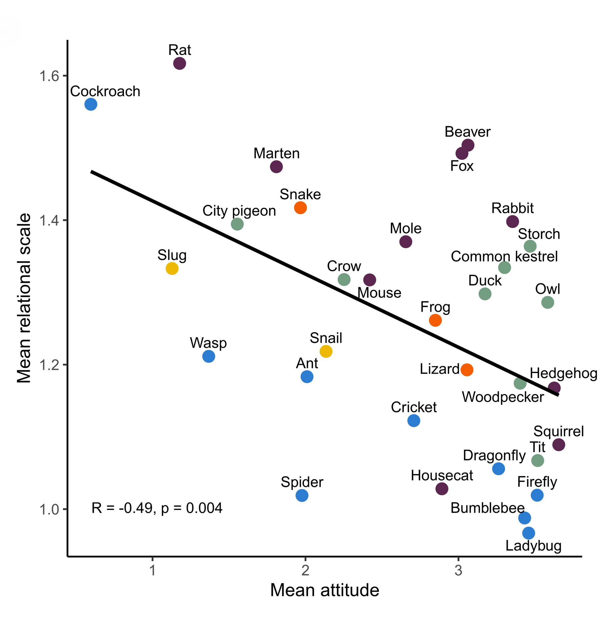 Acceptance of wild animals, representation as a graphic
