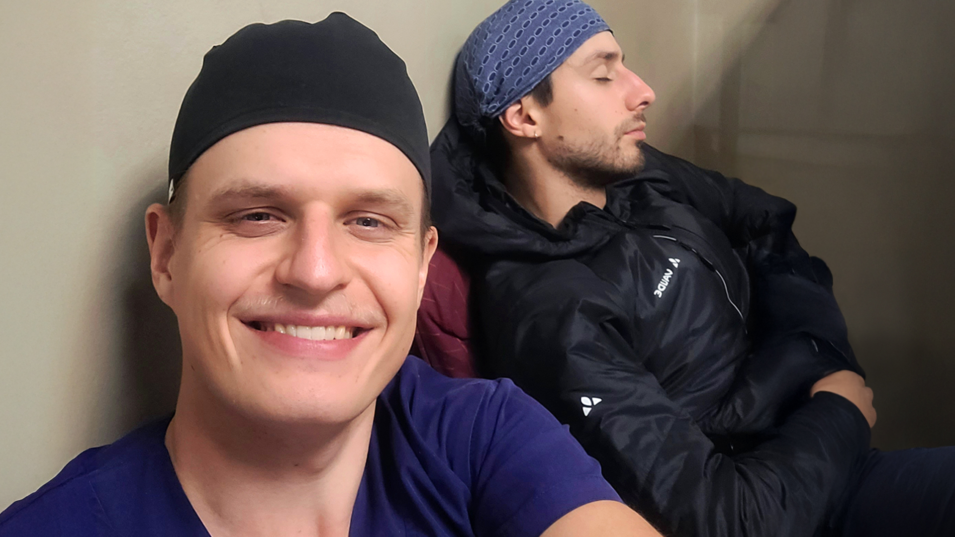 Medical students during a night shift at the hospital