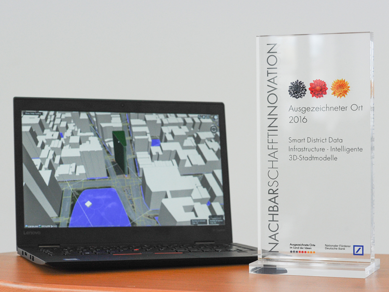Der Lehrstuhl für Geoinformatik der TUM ist Preisträger im bundesweiten Innovationswettbewerb "Ausgezeichnete Orte im Land der Ideen" 2016.